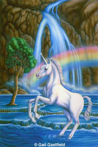 [Unicorn and a waterfall]